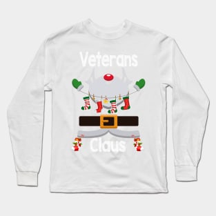 Veterans Claus Santa Christmas Costume Pajama Long Sleeve T-Shirt